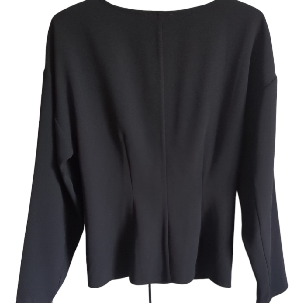 Wilfred Mabelle Black Crepe Lace Up Front Blouse Size Small - Picture 2 of 5
